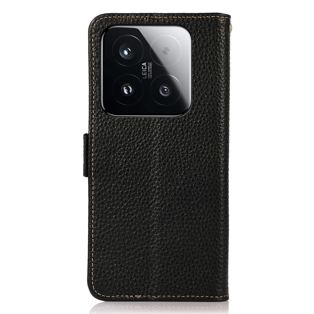 KHAZNEH for Xiaomi 15T Phone Case Genuine Cow Leather Cover RFID Blocking