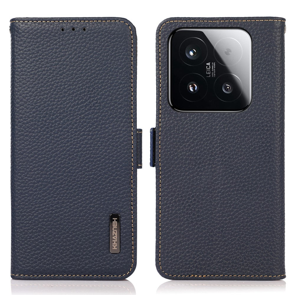 KHAZNEH for Xiaomi 15T Phone Case Genuine Cow Leather Cover RFID Blocking