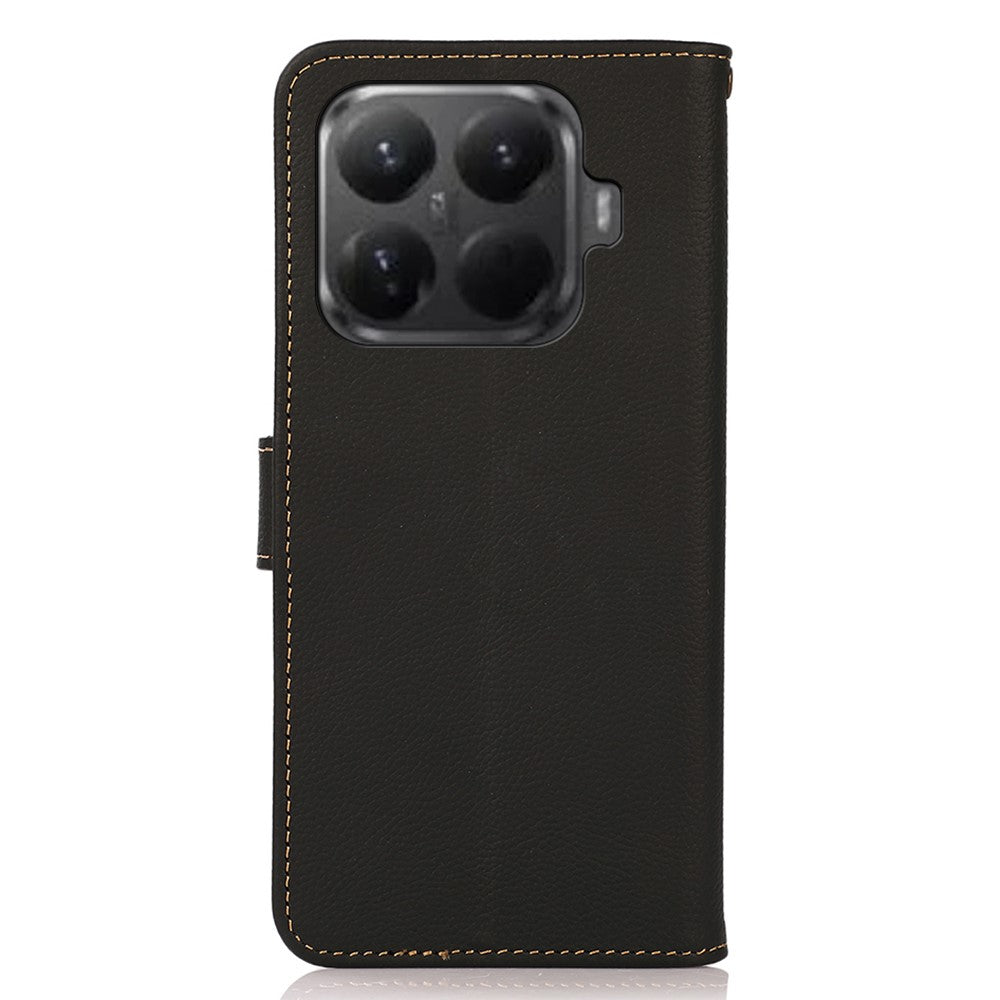 KHAZNEH for Xiaomi 15T Pro Case Genuine Cow Leather RFID Blocking Wallet Phone Cover