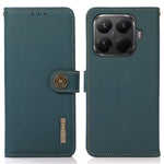KHAZNEH for Xiaomi 15T Pro Case Genuine Cow Leather RFID Blocking Wallet Phone Cover