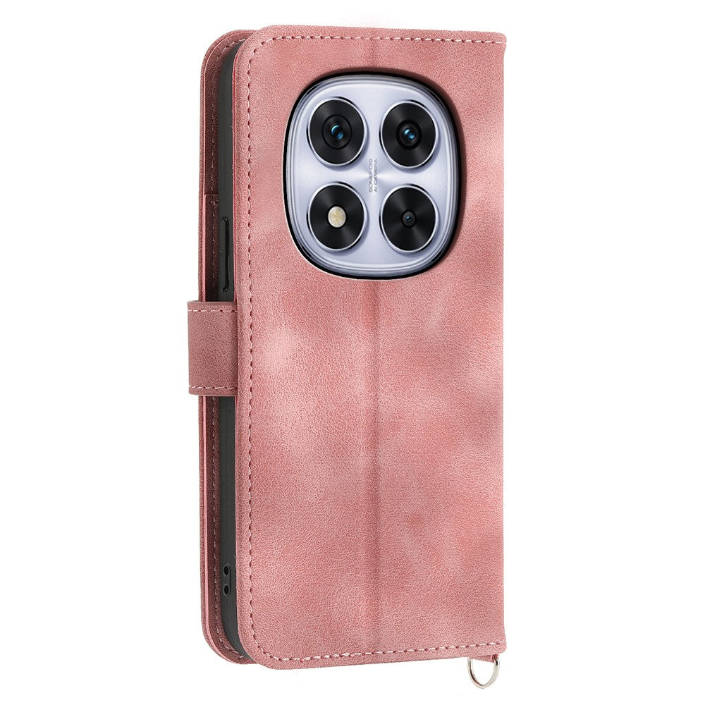 Xiaomi Poco M8 Pro 5G / Redmi Note 15 Pro+ 5G (Global) Fodral Blommönster PU-läder Plånboksfodral med Rem