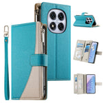 For Xiaomi Redmi Note 15 Pro 5G (Global) Case Zipper Wallet Color Splicing Leather Flip Phone Cover with Straps