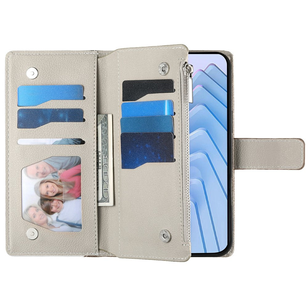For Xiaomi Redmi Note 15 Pro 5G (Global) Case Zipper Wallet Color Splicing Leather Flip Phone Cover with Straps