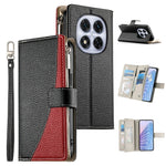 For Xiaomi Redmi Note 15 Pro 5G (Global) Case Zipper Wallet Color Splicing Leather Flip Phone Cover with Straps