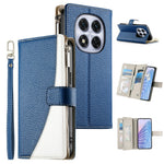 For Xiaomi Redmi Note 15 Pro 5G (Global) Case Zipper Wallet Color Splicing Leather Flip Phone Cover with Straps