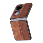 AZNS För Huawei P50 Pocket Printed Pattern Folding Phone Case Anti-Repskyddande PU Läderbelagt Hårt PC Baksida