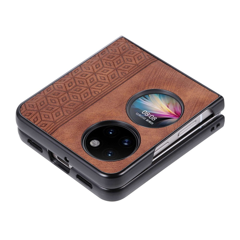 AZNS För Huawei P50 Pocket Printed Pattern Folding Phone Case Anti-Repskyddande PU Läderbelagt Hårt PC Baksida