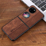 AZNS För Huawei P50 Pocket Printed Pattern Folding Phone Case Anti-Repskyddande PU Läderbelagt Hårt PC Baksida
