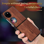 AZNS För Huawei P50 Pocket Printed Pattern Folding Phone Case Anti-Repskyddande PU Läderbelagt Hårt PC Baksida