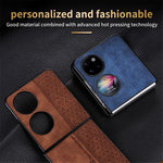 AZNS För Huawei P50 Pocket Printed Pattern Folding Phone Case Anti-Repskyddande PU Läderbelagt Hårt PC Baksida