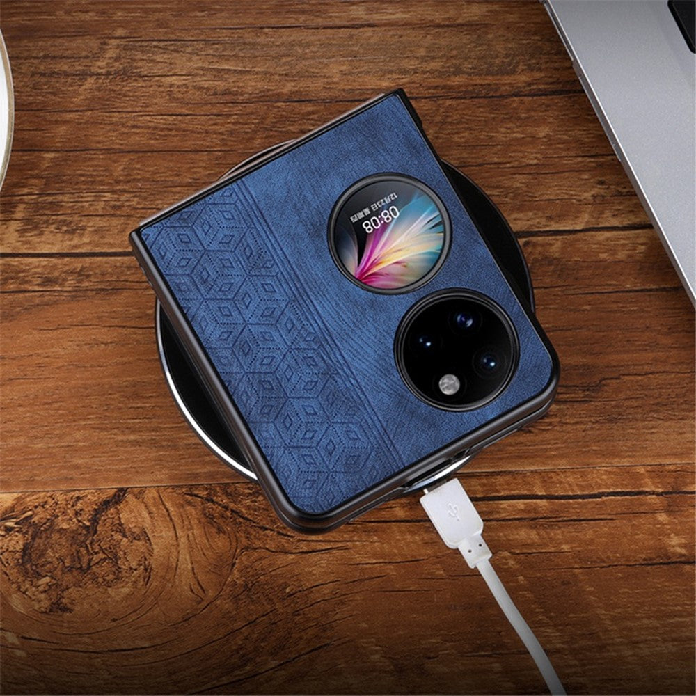 AZNS För Huawei P50 Pocket Printed Pattern Folding Phone Case Anti-Repskyddande PU Läderbelagt Hårt PC Baksida