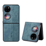 AZNS For Huawei P50 Pocket Imprinted Pattern Folding Phone Case Anti-scratch PU Leather Coated Hard PC Back Cover