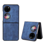 AZNS För Huawei P50 Pocket Printed Pattern Folding Phone Case Anti-Repskyddande PU Läderbelagt Hårt PC Baksida