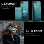 JEEHOOD For iPhone 8 4.7 inch / iPhone SE (2020) / iPhone SE (2022) / iPhone 7 4.7 inch Leather Back Cover Compatible with MagSafe  J06 Phone Case with Card Bag RFID Blocking
