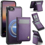 JEEHOOD For iPhone 8 4.7 inch / iPhone SE (2020) / iPhone SE (2022) / iPhone 7 4.7 inch Leather Back Cover Compatible with MagSafe  J06 Phone Case with Card Bag RFID Blocking
