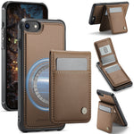 JEEHOOD For iPhone 8 4.7 inch / iPhone SE (2020) / iPhone SE (2022) / iPhone 7 4.7 inch Leather Back Cover Compatible with MagSafe  J06 Phone Case with Card Bag RFID Blocking