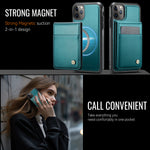 JEEHOOD For iPhone 11 Pro Max Leather Back Cover Compatible with MagSafe  J06 Phone Case with Card Bag RFID Blocking