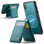 JEEHOOD For iPhone XS Max 6.5 inch Leather Back Cover Compatible with MagSafe  J06 Phone Case with Card Bag RFID Blocking