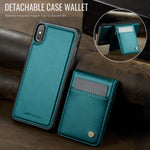 JEEHOOD For iPhone XS Max 6.5 inch Leather Back Cover Compatible with MagSafe  J06 Phone Case with Card Bag RFID Blocking