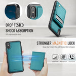 JEEHOOD For iPhone XS Max 6.5 inch Leather Back Cover Compatible with MagSafe  J06 Phone Case with Card Bag RFID Blocking
