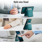 JEEHOOD For iPhone XS Max 6.5 inch Leather Back Cover Compatible with MagSafe  J06 Phone Case with Card Bag RFID Blocking