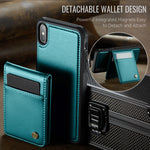 JEEHOOD For iPhone XS Max 6.5 inch Leather Back Cover Compatible with MagSafe  J06 Phone Case with Card Bag RFID Blocking