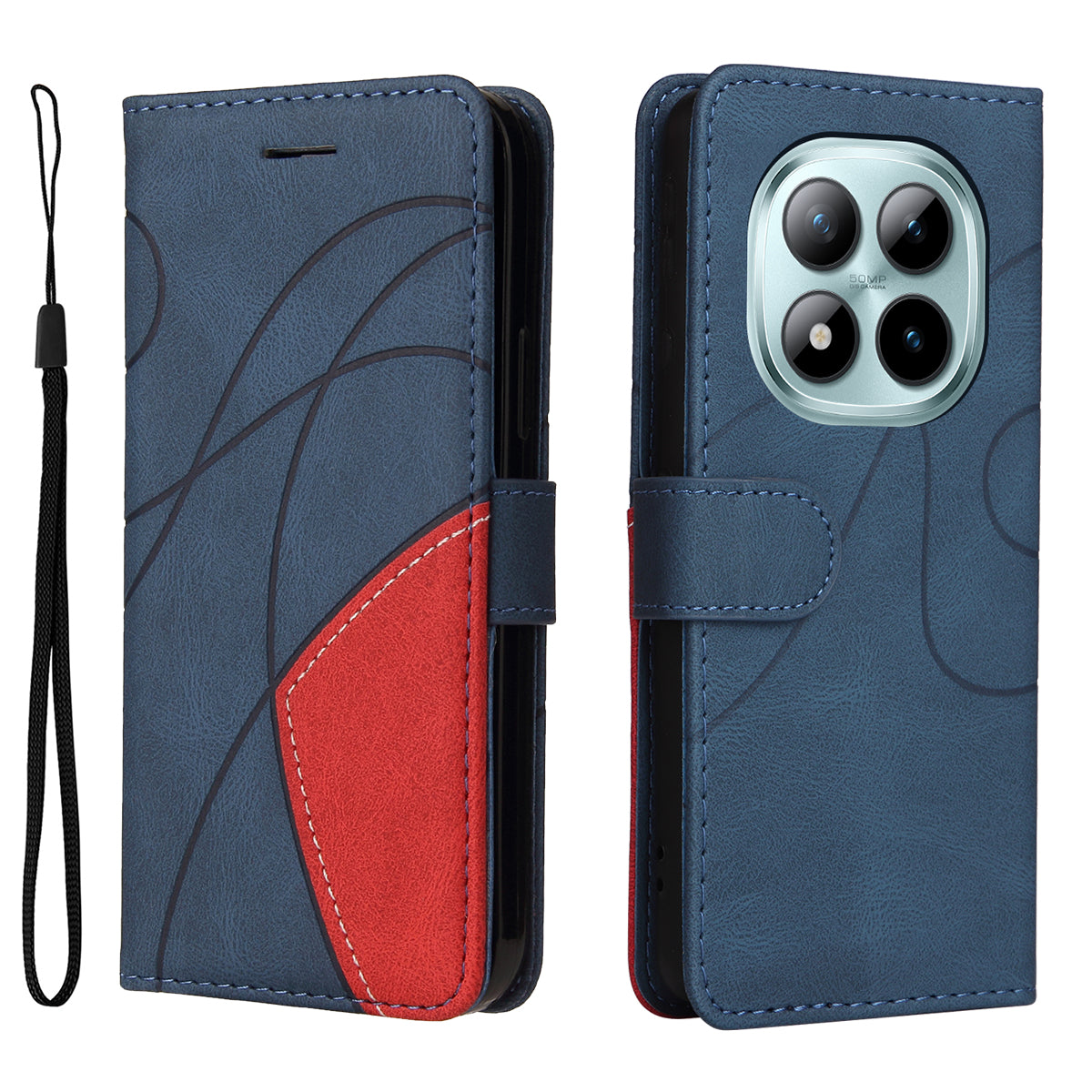 For Xiaomi Poco M8 Pro 5G / Redmi Note 15 Pro+ 5G (Global) Leather Phone Case Stand Wallet with Bi-colour Splicing Design