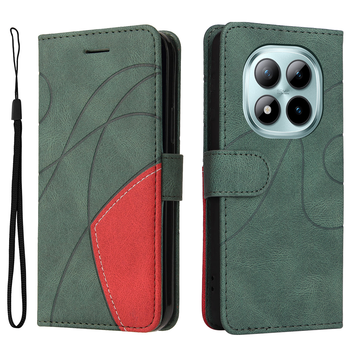 For Xiaomi Poco M8 Pro 5G / Redmi Note 15 Pro+ 5G (Global) Leather Phone Case Stand Wallet with Bi-colour Splicing Design