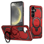 For Samsung Galaxy S24+ Magnetic Case Ring Kickstand PC + TPU Hybrid Phone Cover