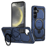 For Samsung Galaxy S24+ Magnetic Case Ring Kickstand PC + TPU Hybrid Phone Cover