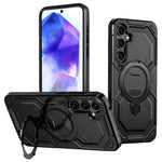 Til Samsung Galaxy A35 5G Magnetisk Etui Ring Kickstand PC + TPU Hybrid Telefoncover