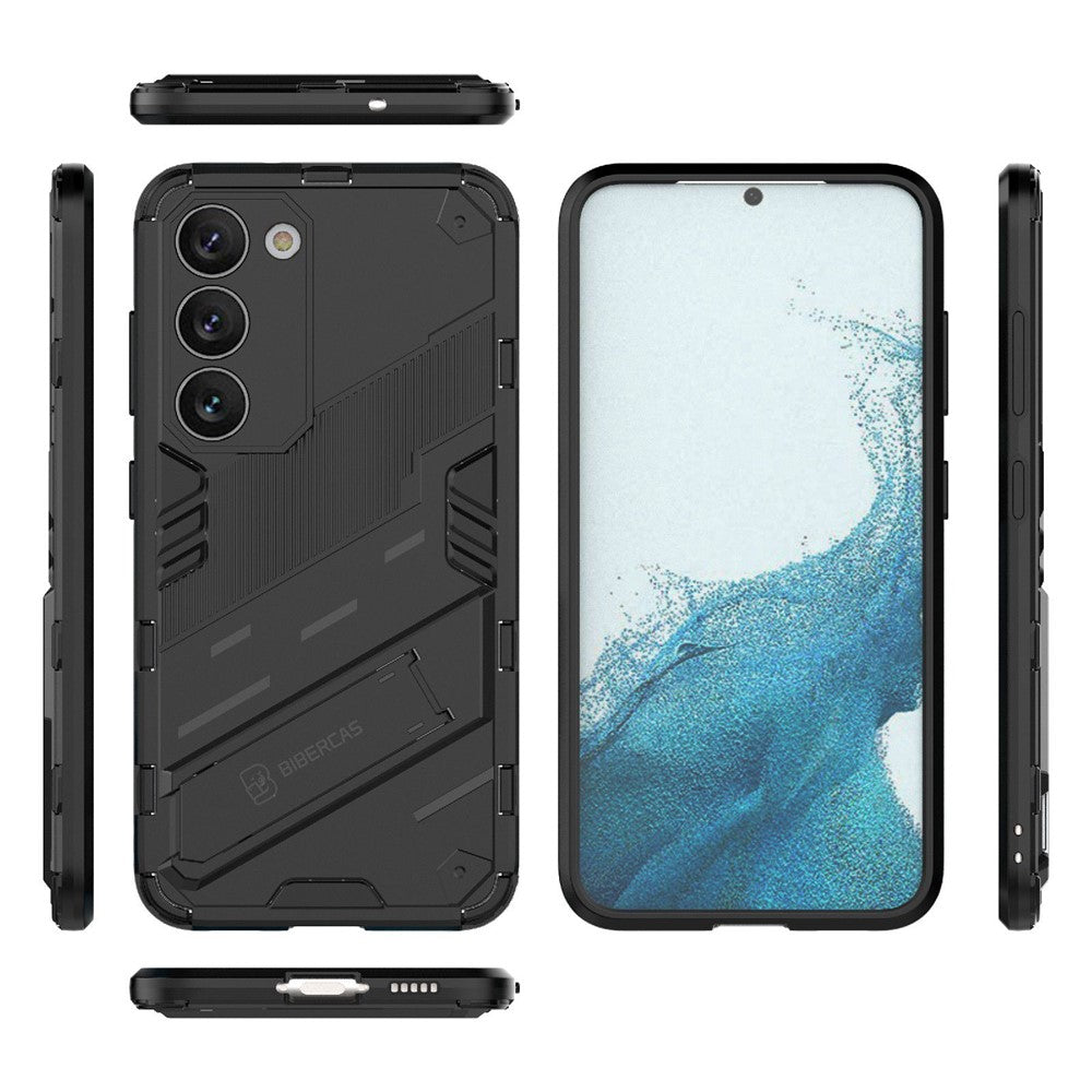Cell Phone Case for Samsung Galaxy S23+, Kickstand Hard PC + Soft TPU Anti-drop Hybrid Protective Cover
