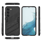 Hard PC + Soft TPU Case for Samsung Galaxy S23, Scratch-resistant Kickstand Cell Phone Cover