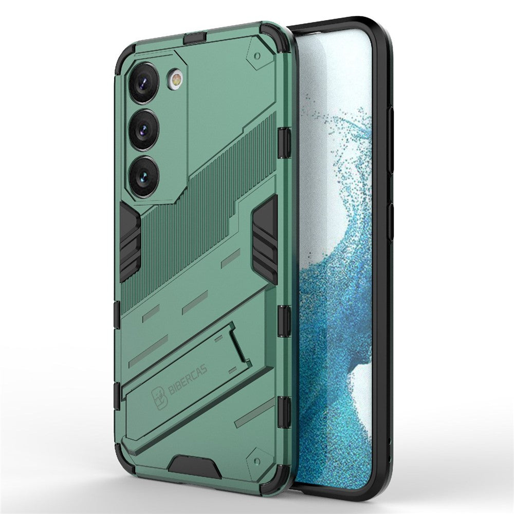 Hard PC + Soft TPU Case for Samsung Galaxy S23, Scratch-resistant Kickstand Cell Phone Cover