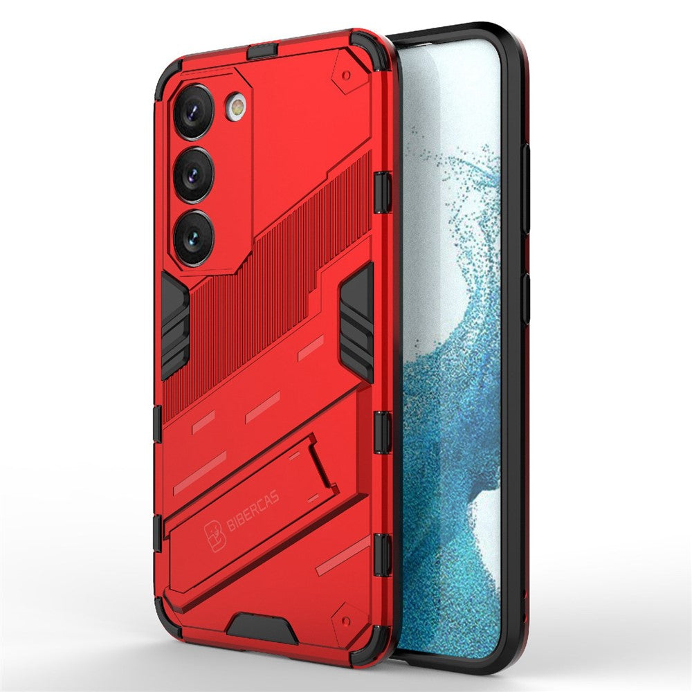 Hard PC + Soft TPU Case for Samsung Galaxy S23, Scratch-resistant Kickstand Cell Phone Cover