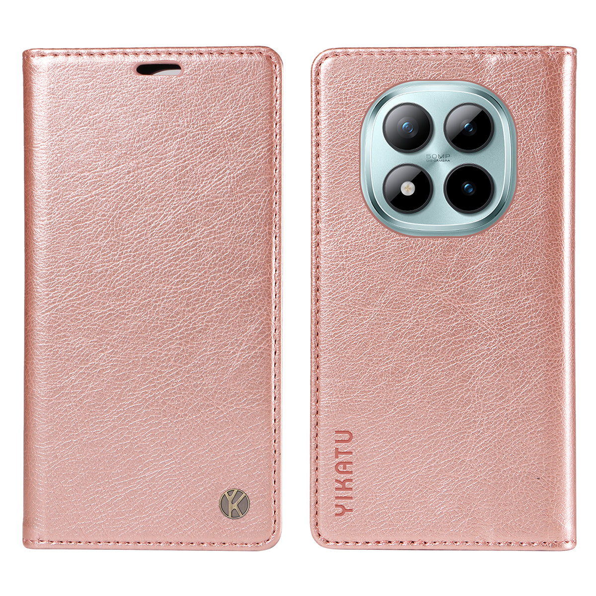 YIKATU For Xiaomi Poco M8 Pro 5G / Redmi Note 15 Pro+ 5G (Global) Wallet Case  YK-006 Magnetic Closure Leather Phone Cover Litchi Texture