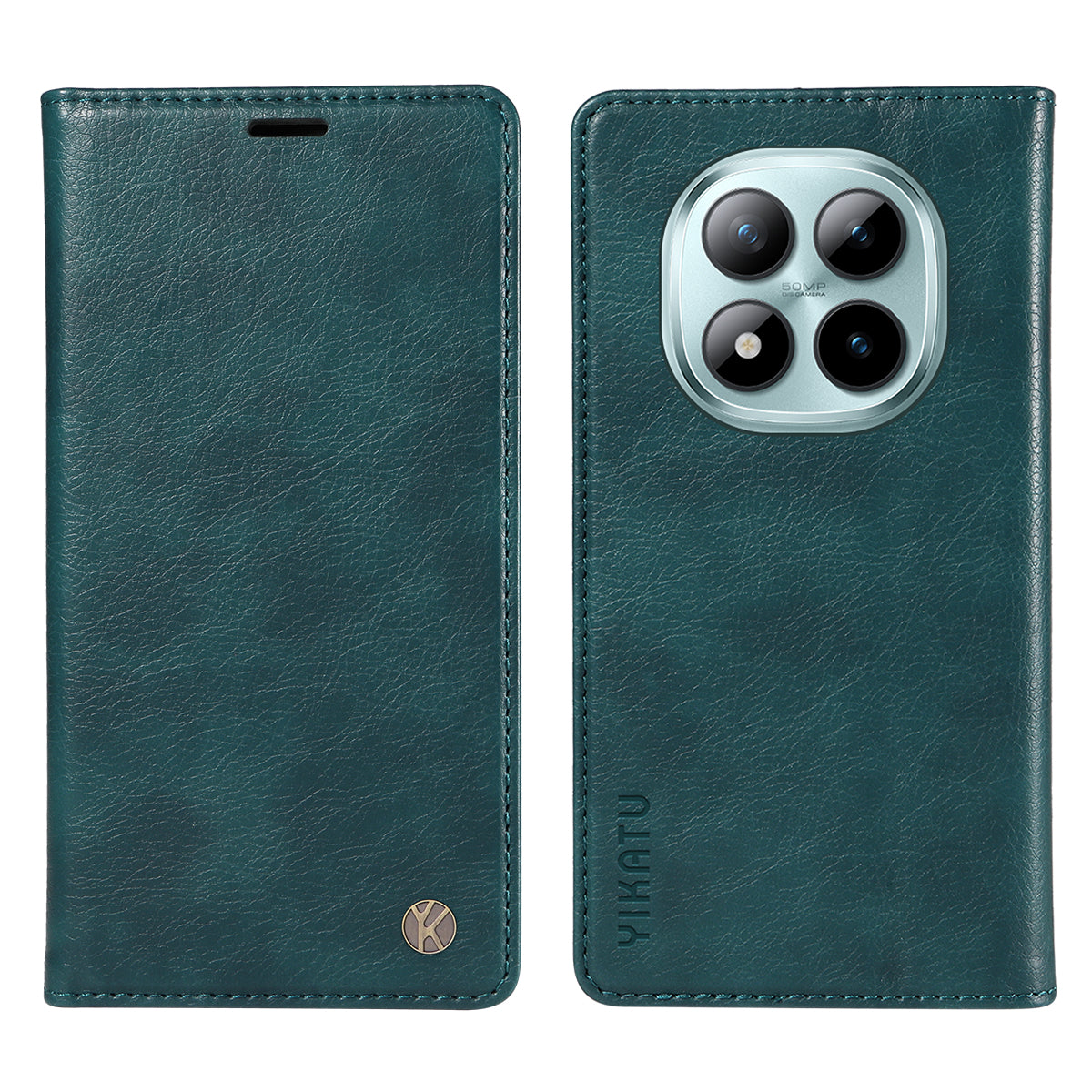 YIKATU For Xiaomi Poco M8 Pro 5G / Redmi Note 15 Pro+ 5G (Global) Wallet Case  YK-006 Magnetic Closure Leather Phone Cover Litchi Texture