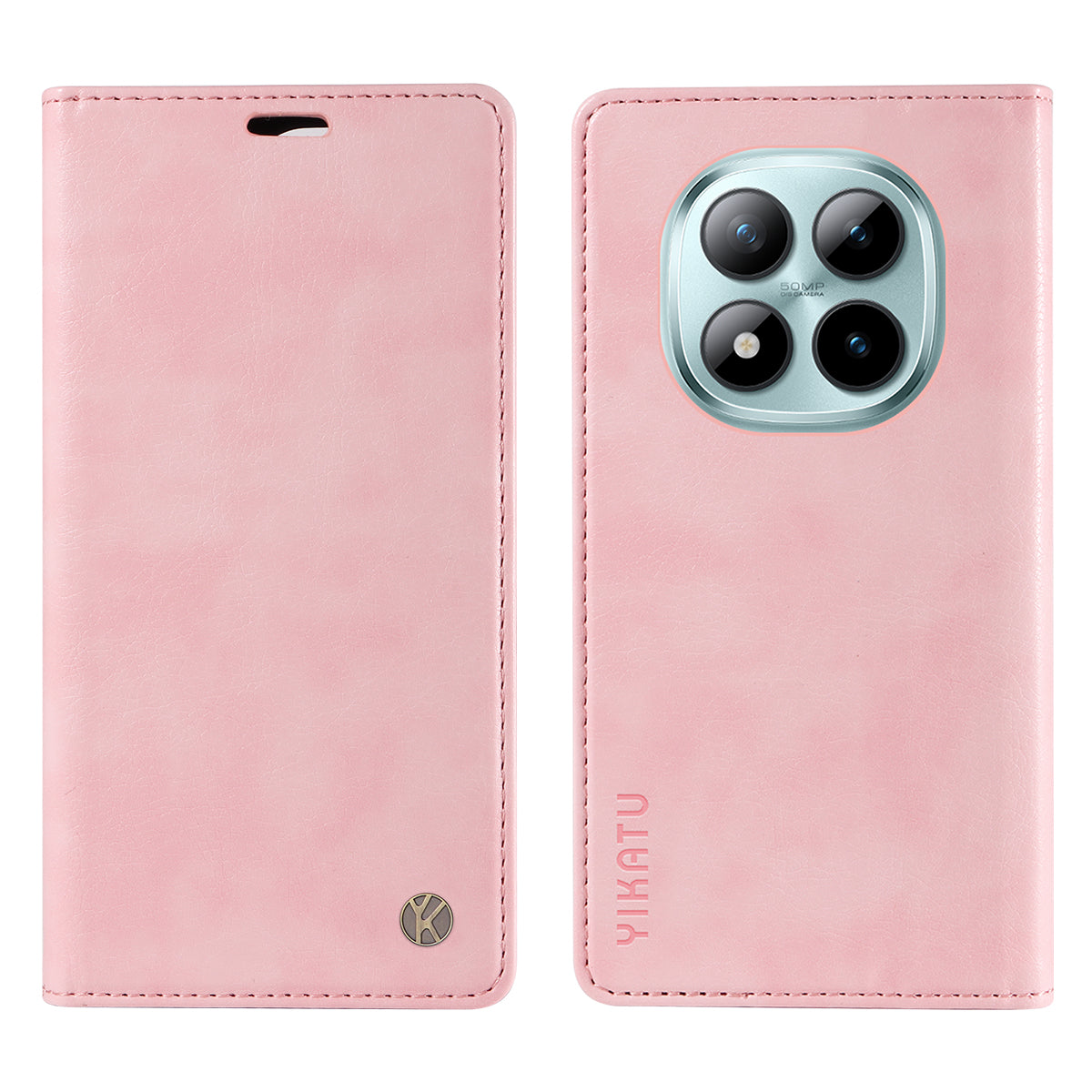 YIKATU For Xiaomi Poco M8 Pro 5G / Redmi Note 15 Pro+ 5G (Global) Wallet Case  YK-006 Magnetic Closure Leather Phone Cover Litchi Texture