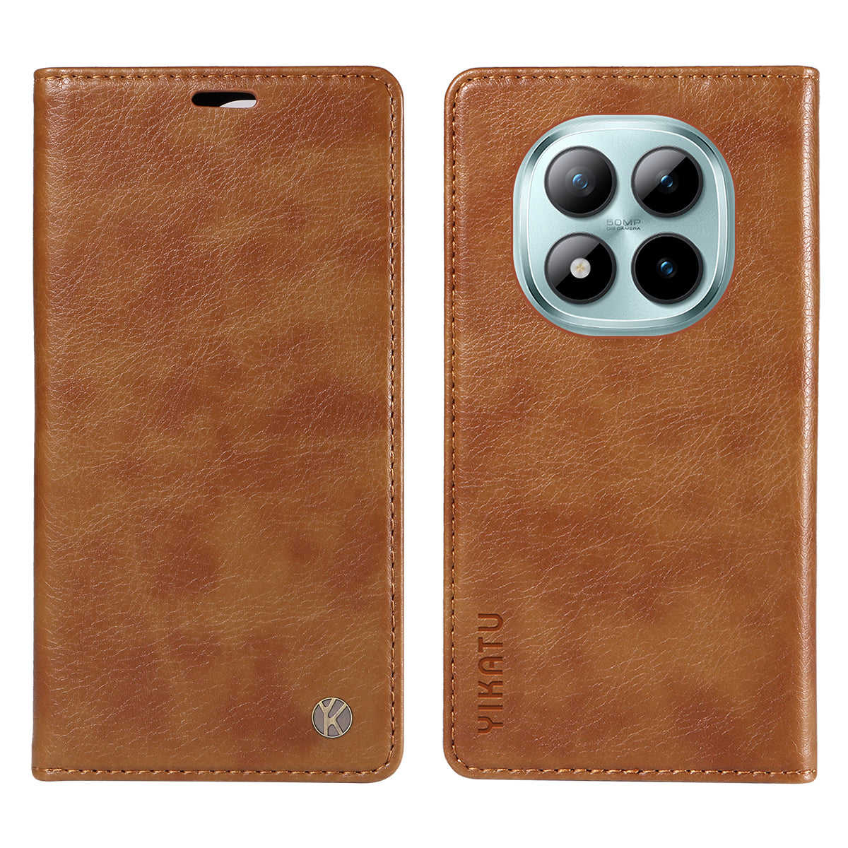 YIKATU For Xiaomi Poco M8 Pro 5G / Redmi Note 15 Pro+ 5G (Global) Wallet Case  YK-006 Magnetic Closure Leather Phone Cover Litchi Texture