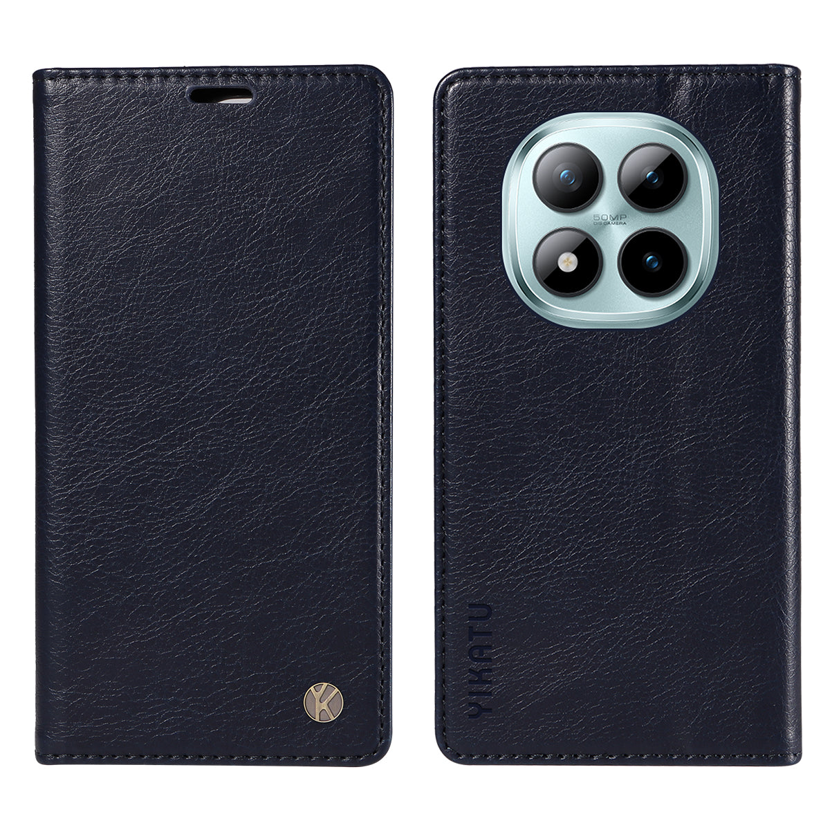 YIKATU For Xiaomi Poco M8 Pro 5G / Redmi Note 15 Pro+ 5G (Global) Wallet Case  YK-006 Magnetic Closure Leather Phone Cover Litchi Texture
