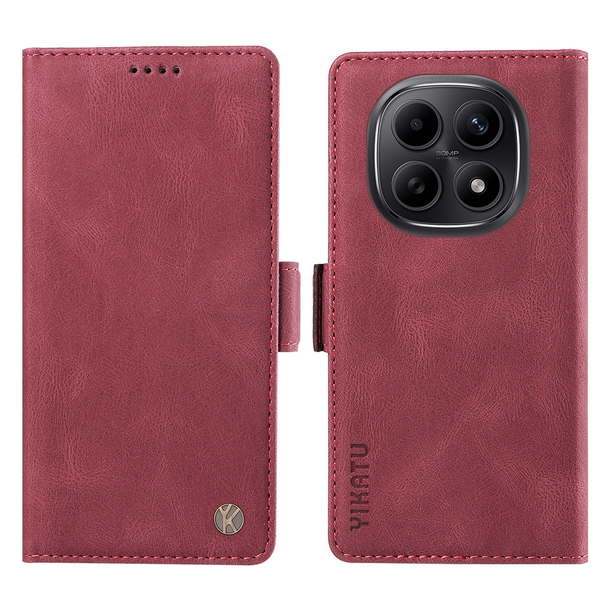 YIKATU Läderfodral till Xiaomi Poco M8 5G / Redmi Note 15 5G (Global) / 15 4G (Global) YK-005 Plånboksfodral med hudkänsla till mobilen