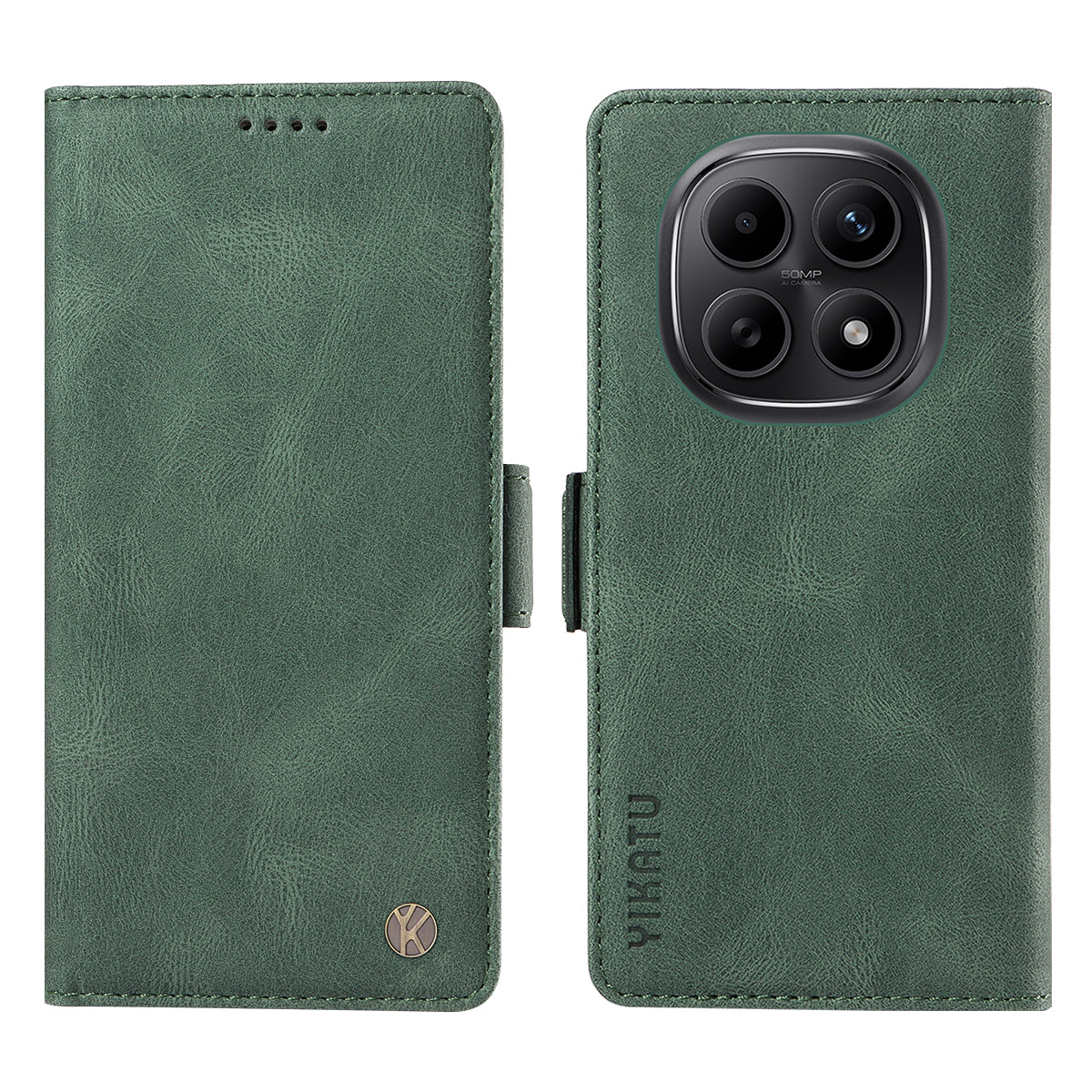 YIKATU Läderfodral till Xiaomi Poco M8 5G / Redmi Note 15 5G (Global) / 15 4G (Global) YK-005 Plånboksfodral med hudkänsla till mobilen