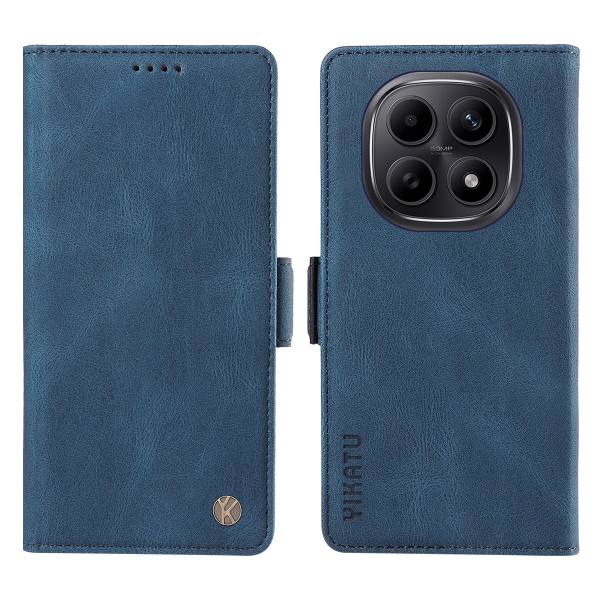 YIKATU Läderfodral till Xiaomi Poco M8 5G / Redmi Note 15 5G (Global) / 15 4G (Global) YK-005 Plånboksfodral med hudkänsla till mobilen