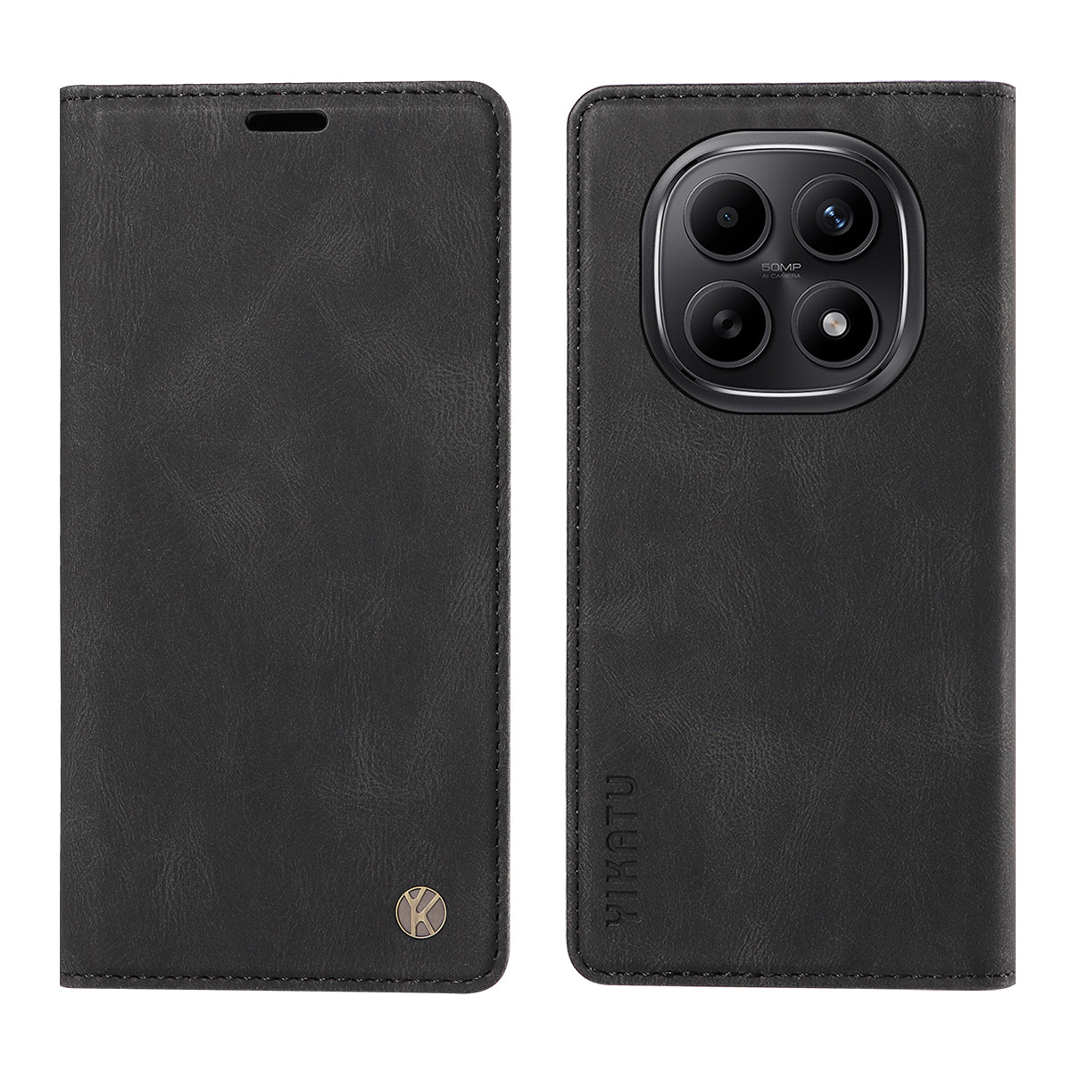 YIKATU För Xiaomi Poco M8 5G / Redmi Note 15 5G (Global) / 15 4G (Global) Läderfodral YK-004 Plånboksfodral med beröringsfunktion