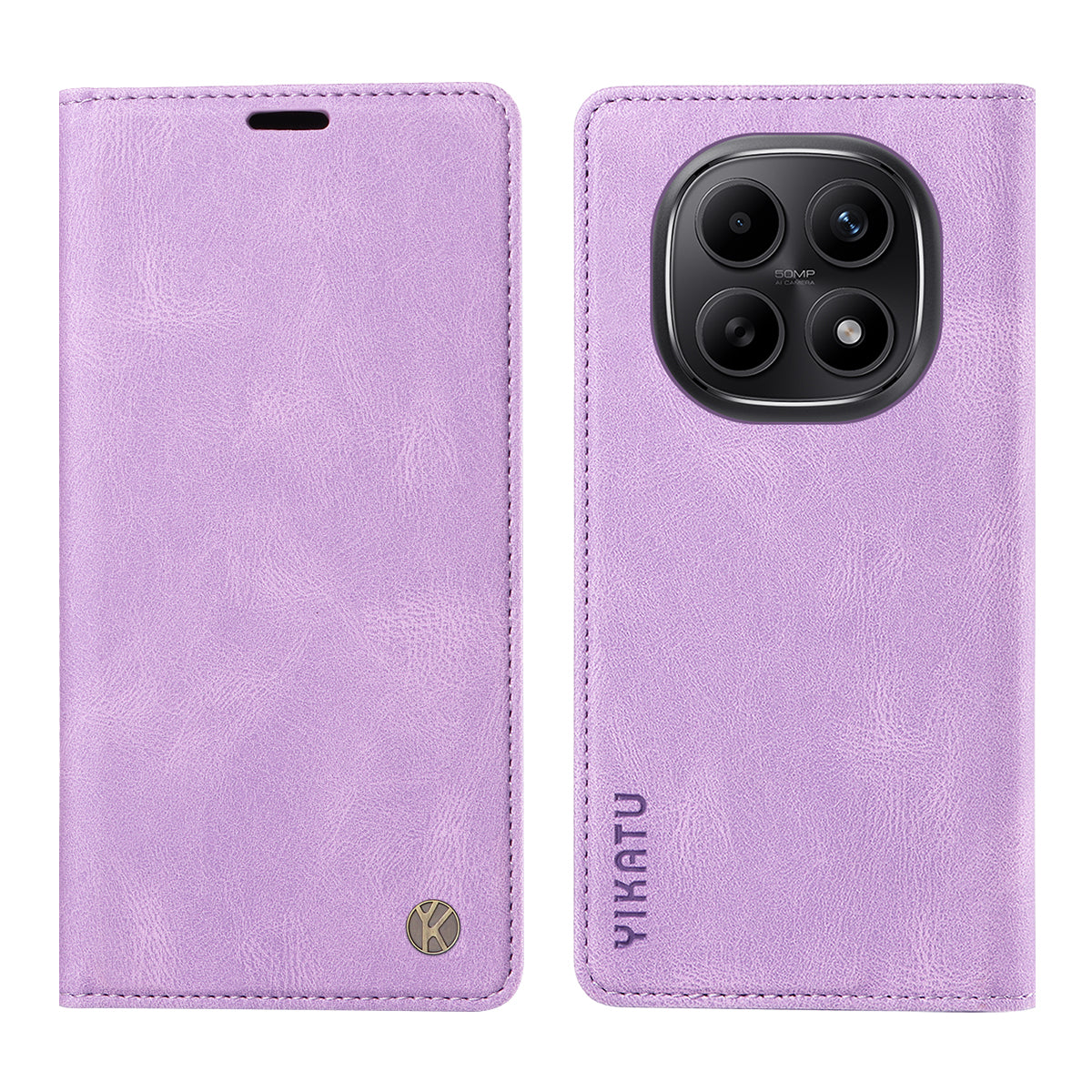 YIKATU För Xiaomi Poco M8 5G / Redmi Note 15 5G (Global) / 15 4G (Global) Läderfodral YK-004 Plånboksfodral med beröringsfunktion