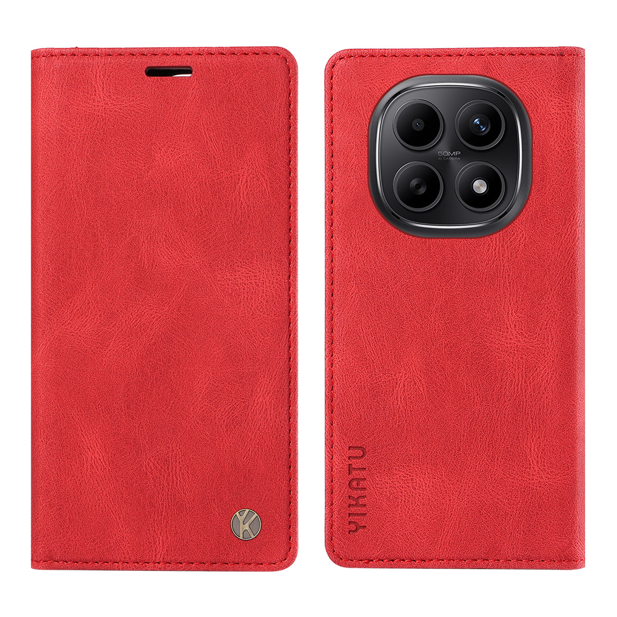 YIKATU För Xiaomi Poco M8 5G / Redmi Note 15 5G (Global) / 15 4G (Global) Läderfodral YK-004 Plånboksfodral med beröringsfunktion