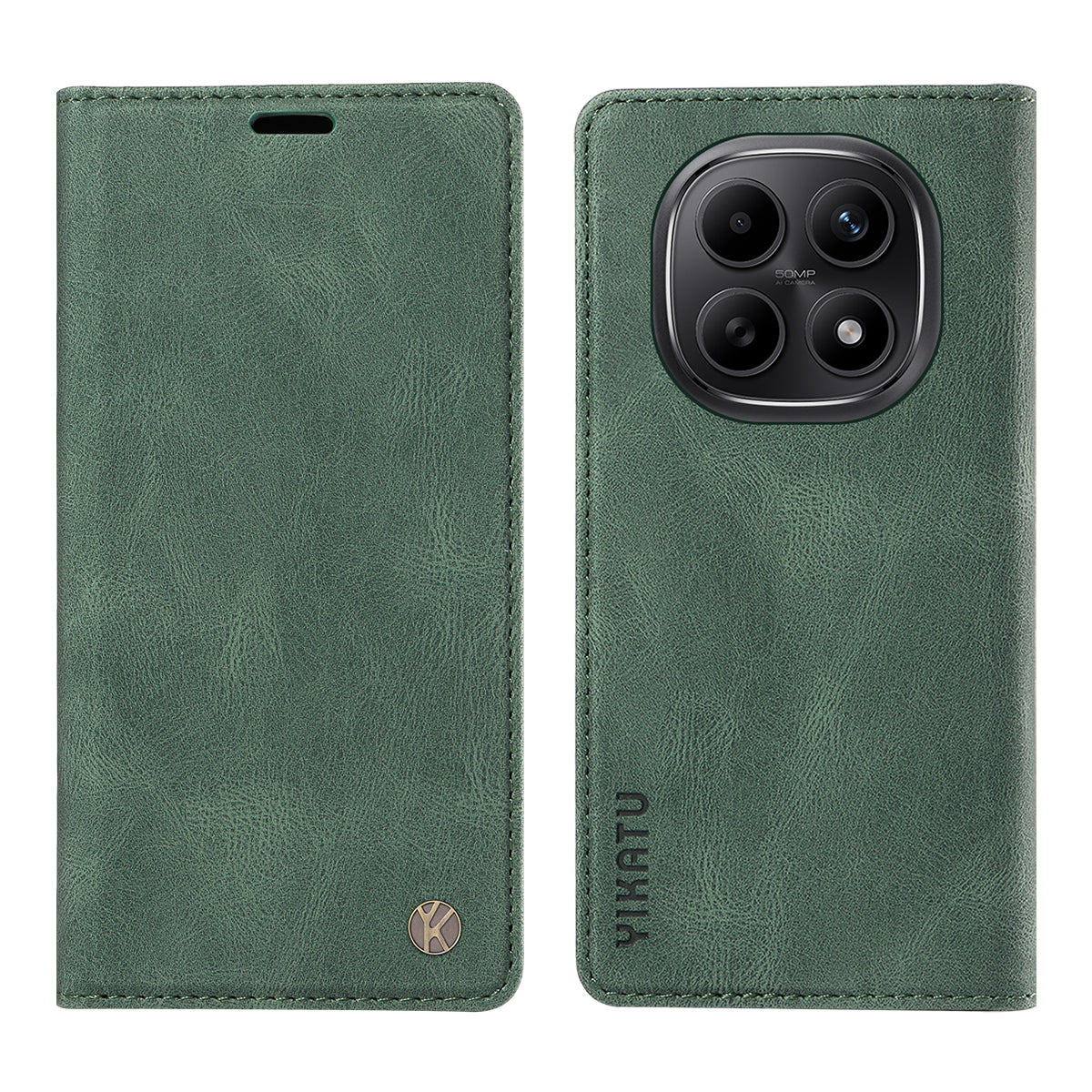 YIKATU För Xiaomi Poco M8 5G / Redmi Note 15 5G (Global) / 15 4G (Global) Läderfodral YK-004 Plånboksfodral med beröringsfunktion
