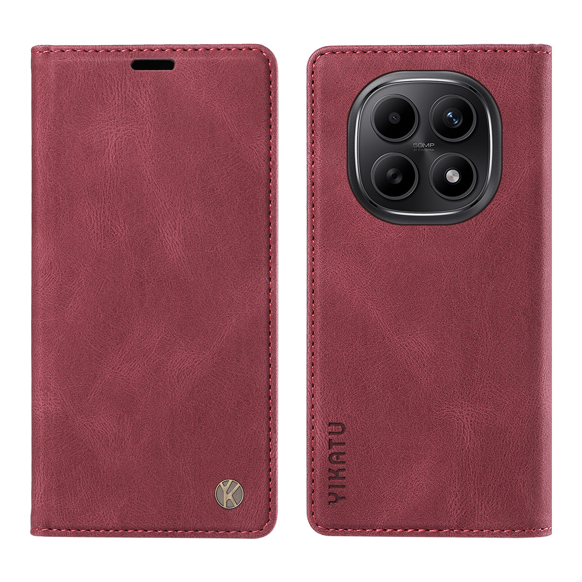 YIKATU För Xiaomi Poco M8 5G / Redmi Note 15 5G (Global) / 15 4G (Global) Läderfodral YK-004 Plånboksfodral med beröringsfunktion