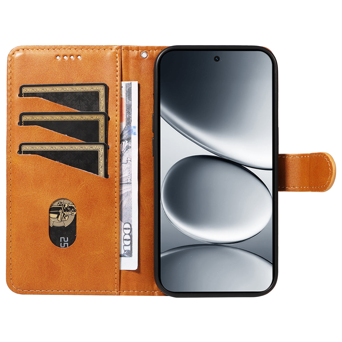 Xiaomi Redmi Note 15 Pro 5G (Global) Plånboksfodral T-formade linjer Lädermobilfodral Stativ