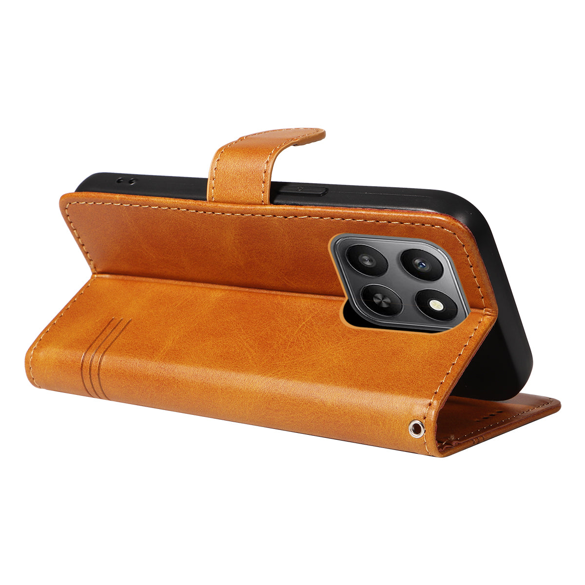 For Honor 400 Smart 5G / 4G / X7d 4G Wallet Case T-Shape Lines Leather Phone Cover Stand